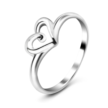 Silver Ring Pretty Heart CSR-65 